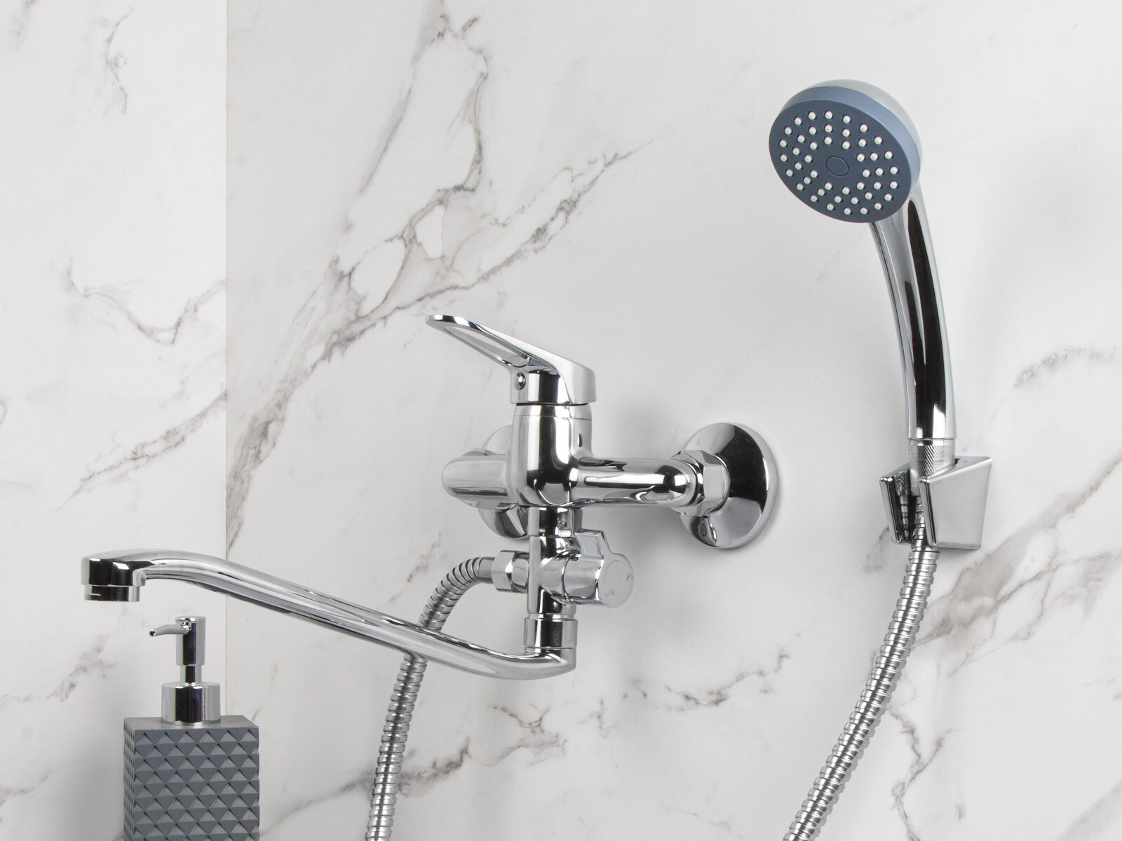 Смеситель для ванной с душем AV ENGINEERING Urs хром (AVURS7-A120-221) — фото 1