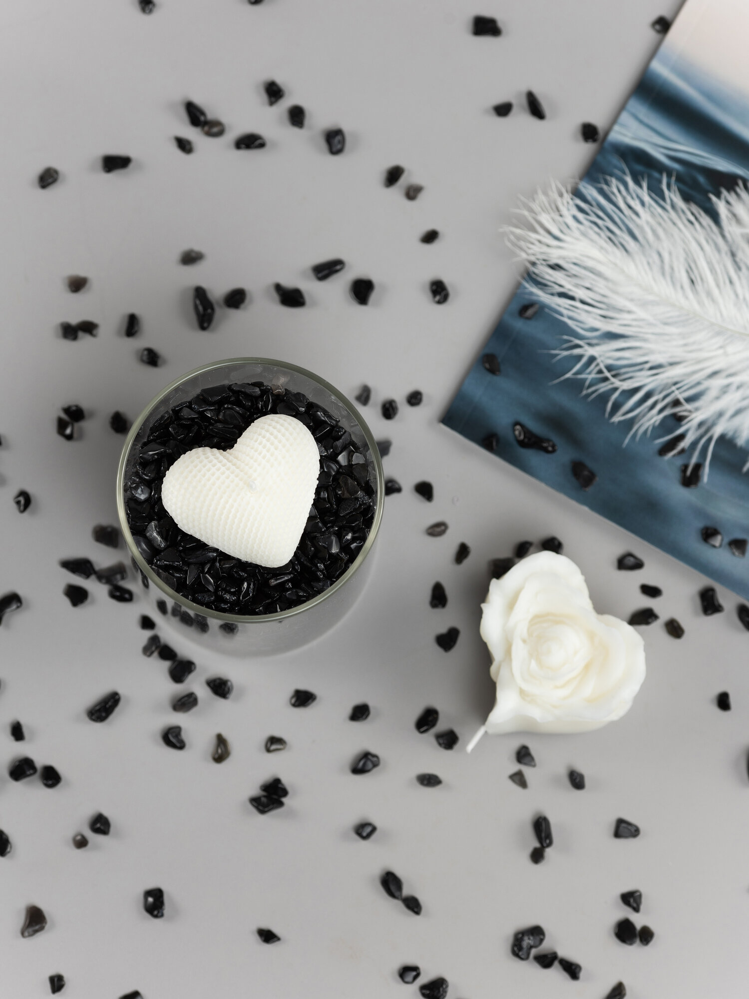 Камни натуральные черный обсидиан 200 гр для декора и творчества, D'Mari — фото 1