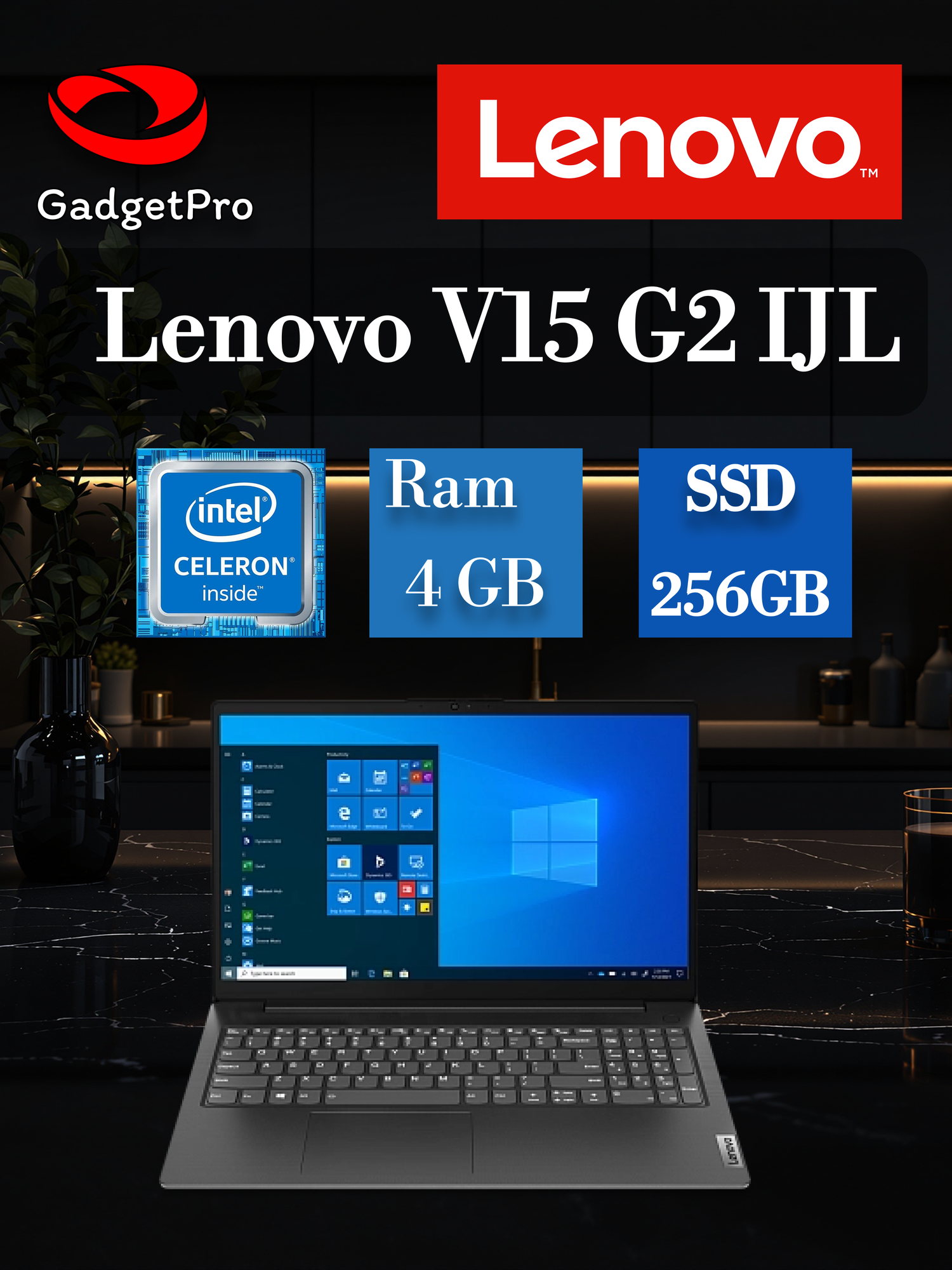 Ноутбук Lenovo V15 G2 IJL 15.6" FHD, Celeron N4500, 4ГБ, SSD 256ГБ, Intel UHD Graphics, DOS, черный