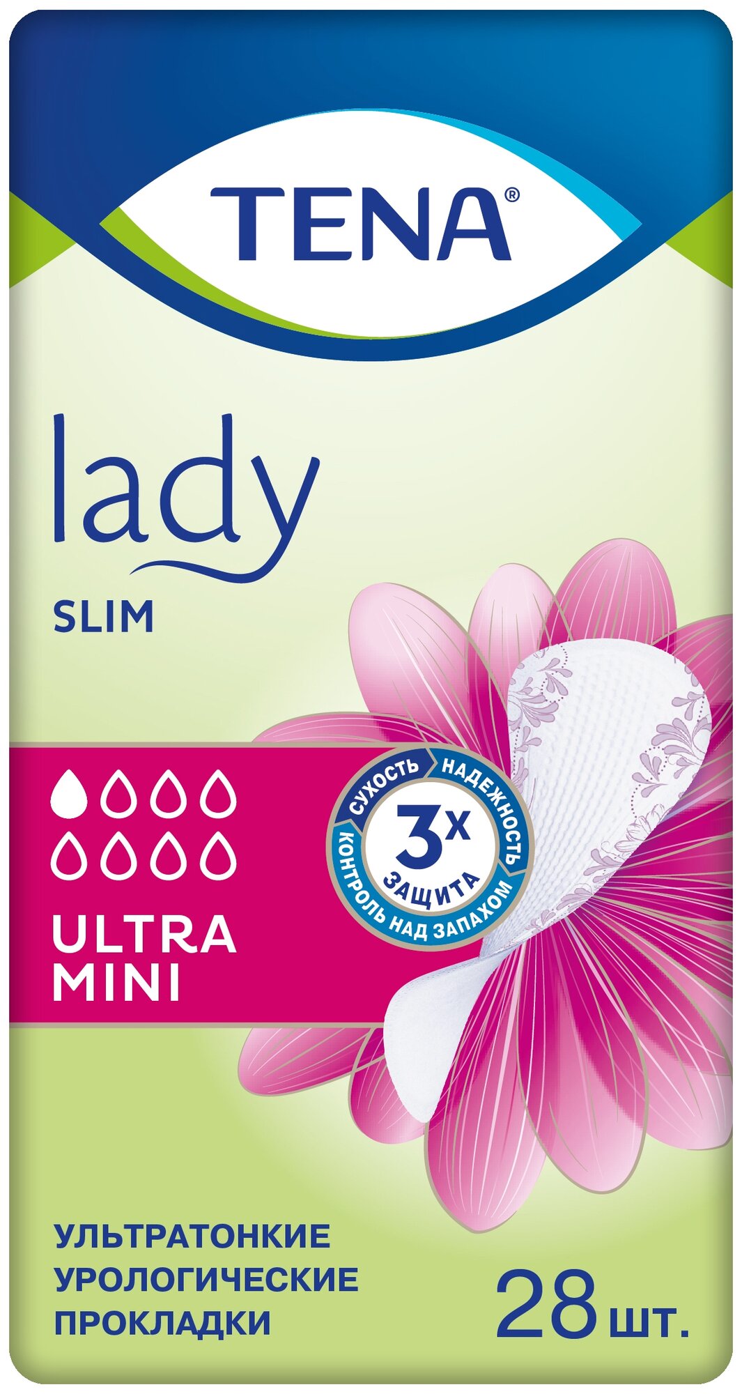 Урологические прокладки TENA Lady Slim Ultra Mini, 1 капель, 1 уп. по 28 шт.