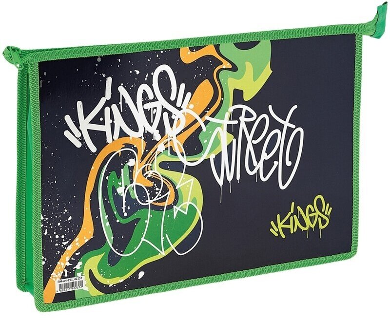 Папка для тетрадей ArtSpace "Graffiti", 1 отделение, А4, на молнии, картон, фольга (ПМ-А4-291_42237)