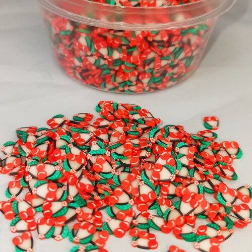 Фимо, украшение из фимо глины вишенки, в удобной баночке