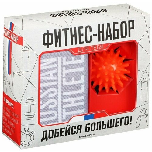 Набор Фитнес набор: фитнес-резинки 3 шт, чехол, измерительная лента, массажный шар, календарь тренировок