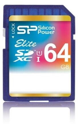 Карта памяти SDXC 64GB Silicon Power Elite UHS-I Class 10 (SP064GBSDXAU1V10)