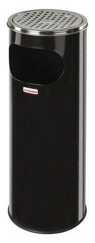 Урна с пепельницей 18 литров 580х210 мм нержавеющая сталь черная LAIMA PROFESSIONAL 606298