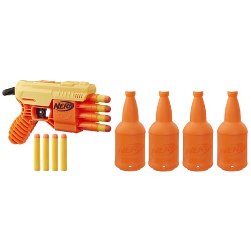 Бластер Nerf Alpha Strike Fang QS4, E8308, желтый/оранжевый nerf бластер alpha strike boa rc 6 e2984