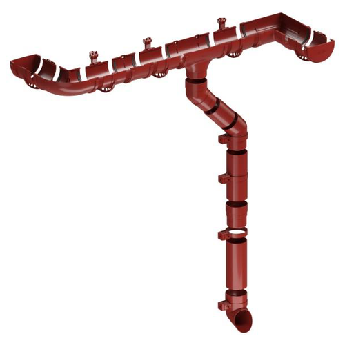 Комплект водосточной системы Docke Standard для ската 7м, Красный