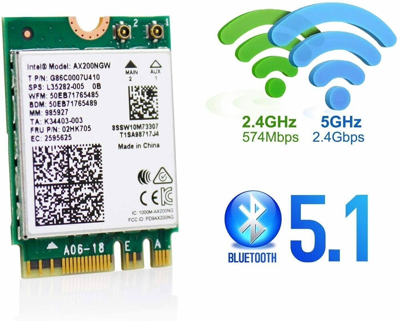 Сетевой адаптер Intel Dual Band Wireless-AX200NGW (AX200. NGWG. NV)