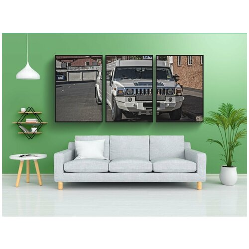 фото Набор модулных постеров для интерьера "хаммер, машина, потягиваться" 60x90 см. в тубусе, без рамки lotsprints