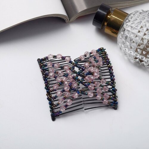 Зажим для волос Сетка шарики грани 95 см розово-чёрный 331₽