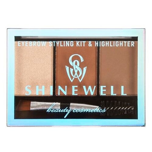 Набор для бровей Shinewell Eyebrow Styling Kit & Highlighter т. 01 6,23 г набор для бровей с воском divage eyebrow styling kit 3in1 6 г