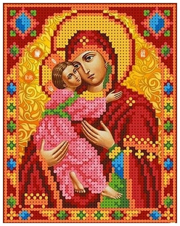 Рисунок на ткани Каролинка "Богородица Владимирская", 12x16 см