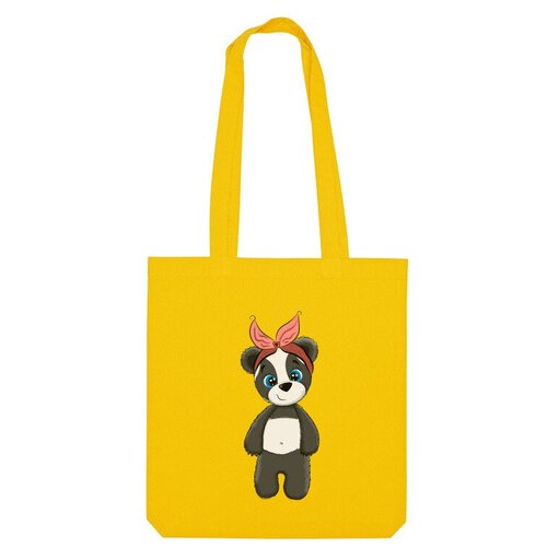 Сумка шоппер Us Basic, желтый сумка малышка панда белый