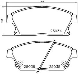 Дисковые тормозные колодки передние NISSHINBO NP6073 (4 шт.)