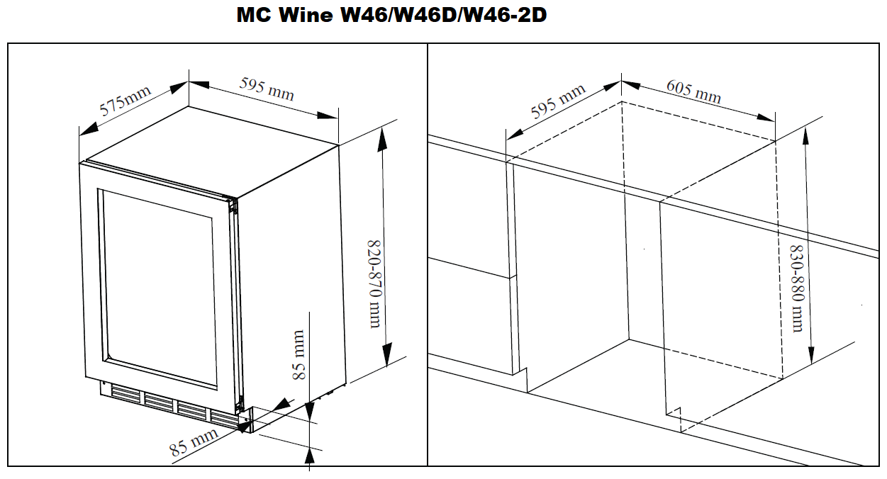 Встраиваемый винный шкаф MC Wine W46-2DB - фотография № 6