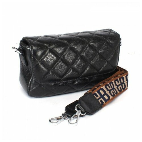 фото Сумка женская натуральная кожа opi-3013, 1отд+карм/перег, плечевой ремень, (стеганая) черный 238988 аделия