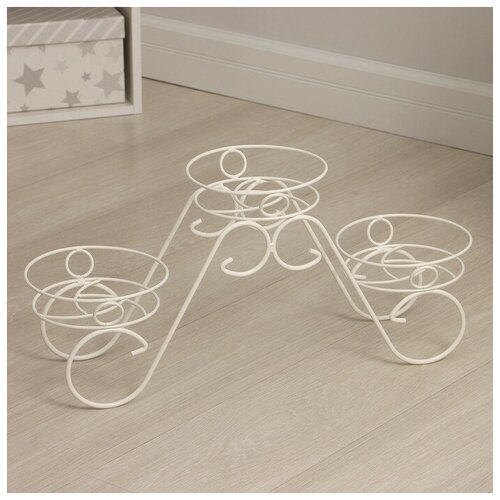 ЗМИ Подставка для цветов «Фиалка-3», d=16 см, цвет белый