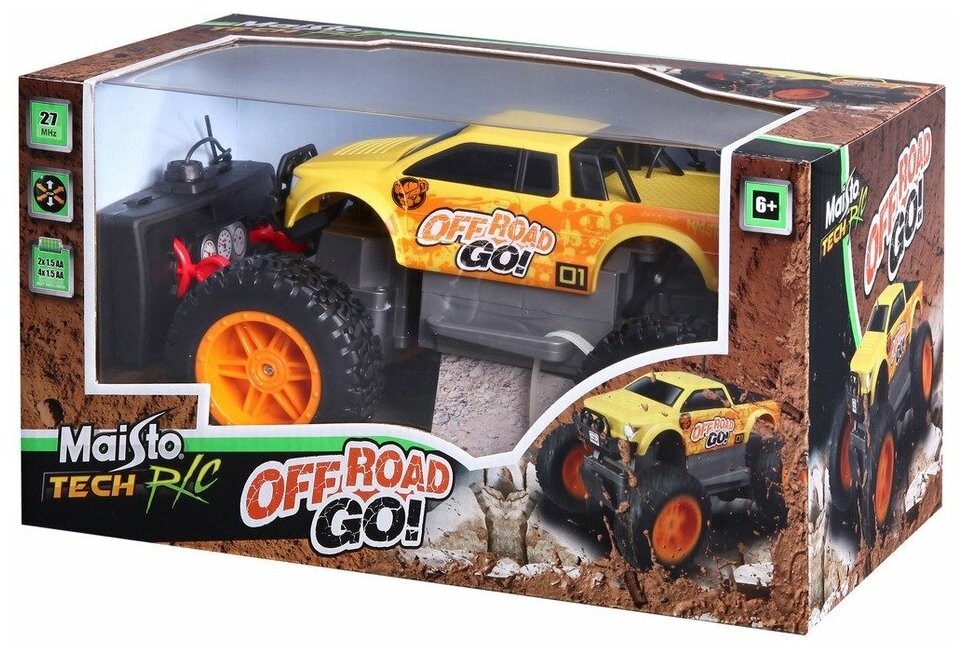 Maisto TECH Радиоуправляемый внедорожник "Off Road Go" 27/40Mhz желтый