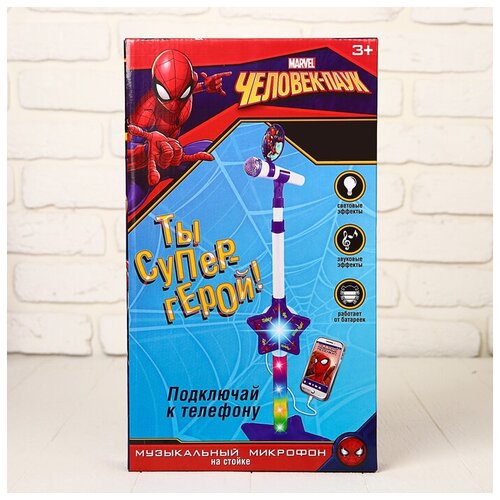 Музыкальный микрофон на стойке Человек-паук свет звук 206500₽
