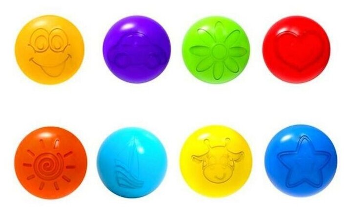 Шарики для сухого бассейна с рисунком, диаметр шара 7,5 см, набор 500 штук, цвет разноцветный - фотография № 6
