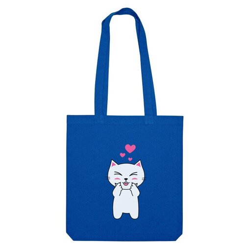 Сумка шоппер Us Basic, синий сумка влюблённый кот фиолетовый