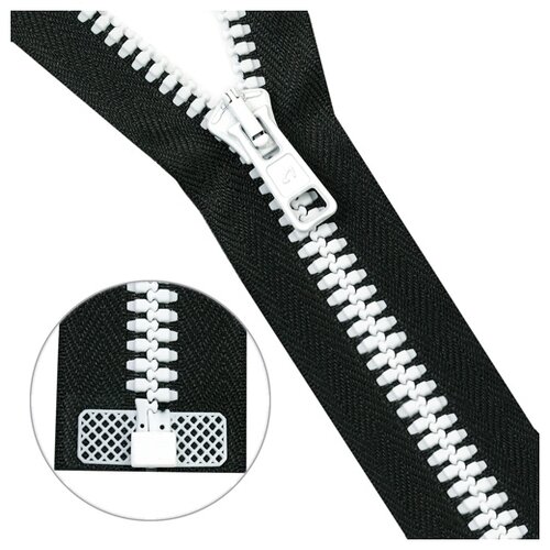 фото Молния трактор тип 10 (6мм) 1 замок 40см bicolor arta (077 черный/001 белый) 5 шт