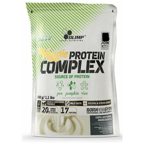 Вегги Растительный Протеин Веган Комплекс OLIMP VEGGIE PROTEIN COMPLEX - 500 г, Шоколад mrm nutrition veggie elite performance protein ваниль 510 г 1 12 фунта