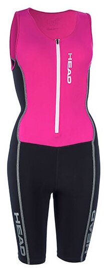 Короткий костюм женский HEAD TRI-Suit , Цвет - черный/розовый; Размер - M; Материал - Лайкра