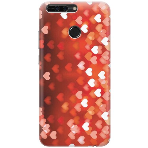 фото Силиконовый чехол на honor 8 pro / хонор 8 про с принтом "бокэ из красных сердечек" gosso