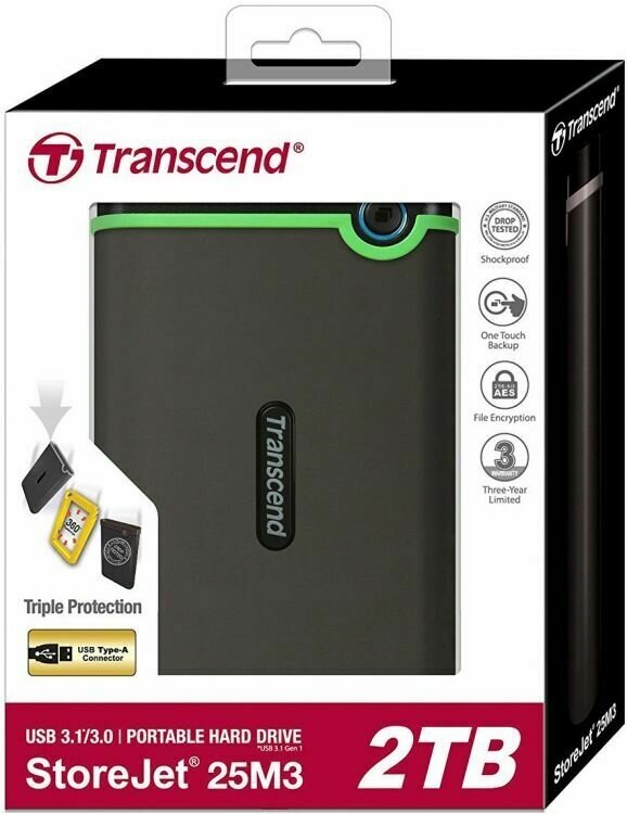 Внешний жесткий диск TRANSCEND StoreJet 25H3 , 2Тб, зеленый - фото №8
