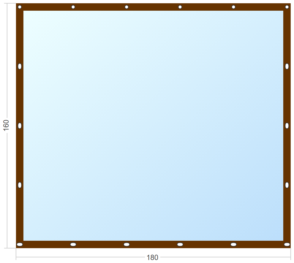 Мягкое окно Софтокна 180х160 см съемное, Французский замок, Прозрачная пленка 0,7мм, Коричневая окантовка, Комплект для установки - фотография № 3