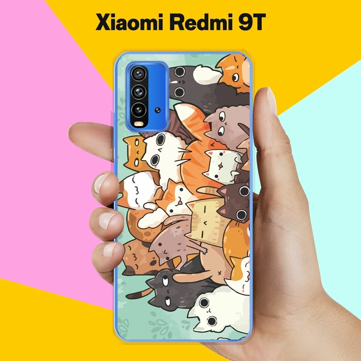 Силиконовый чехол на Xiaomi Redmi 9T Много котов / для Сяоми Редми 9 Т