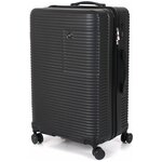 Пластиковый чемодан Leegi, цвет Черный, размер M. Съемные и сдвоенные колеса. - изображение