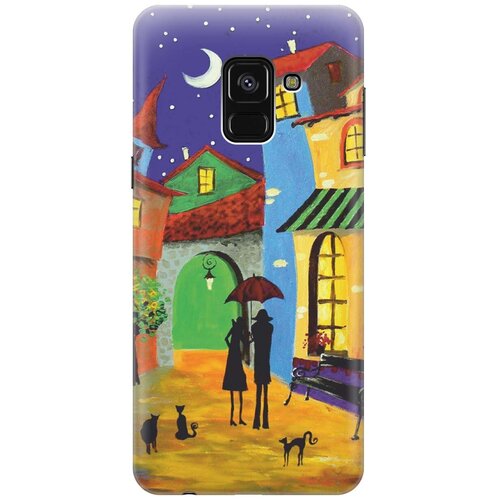 фото Re:paчехол - накладка artcolor для samsung galaxy a8+ (2018) с принтом "разноцветный город"