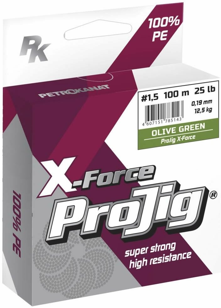 Шнур ProJig X-Force 014мм 90кг 100м хаки