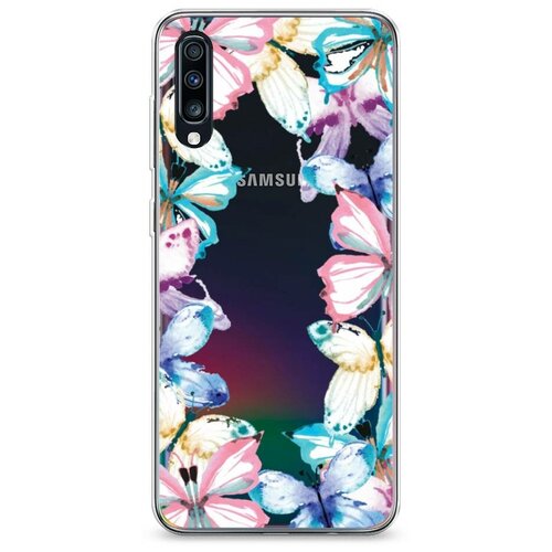 фото Силиконовый чехол "рамка из бабочек" на samsung galaxy a70 / самсунг галакси а70 case place