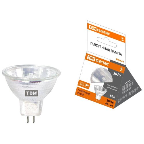 фото Лампа галогенная с отражателем mr16 - 50 вт - 12 в - gu5.3 tdm sq0341-0007 (упаковка 20 шт) tdm еlectric