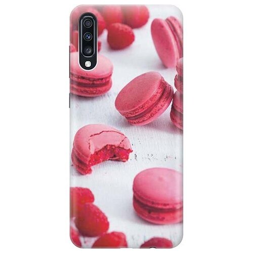 фото Ультратонкий силиконовый чехол-накладка для samsung galaxy a70 / a70s с принтом "малиновые макаруны" gosso