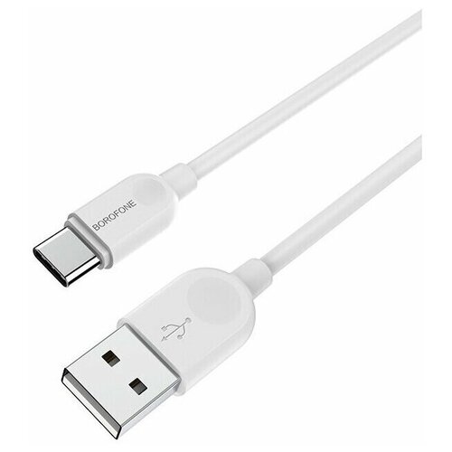 Кабель USB - Type-C Borofone BX1 EZSync, 1.0м, 2.1A, цвет: белый