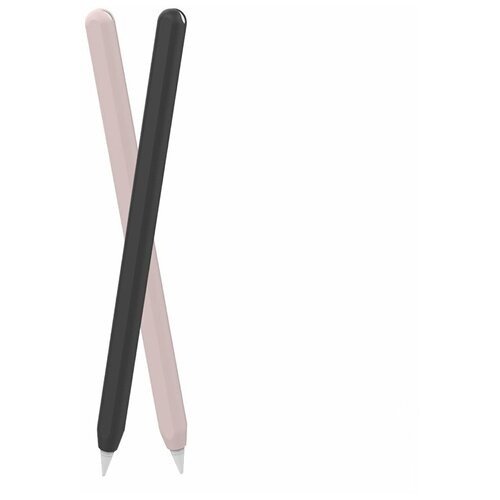 Комплект чехлов Deppa Easy Life для стилуса Apple Pencil 2, силикон, 2шт.,черный/розовый