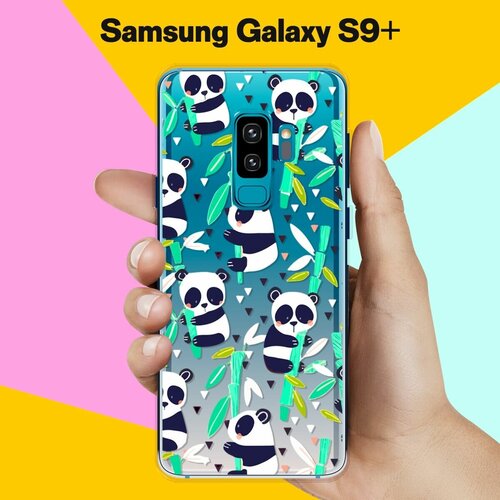 жидкий чехол с блестками цветочная фантазия 6 на samsung galaxy s9 самсунг галакси с9 плюс Силиконовый чехол на Samsung Galaxy S9+ Панда / для Самсунг Галакси С9 Плюс