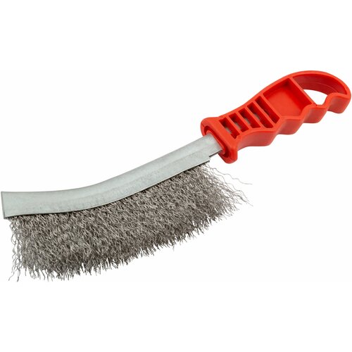 Корщетка с изогнутой пластиковой ручкой стальная тип А 221₽
