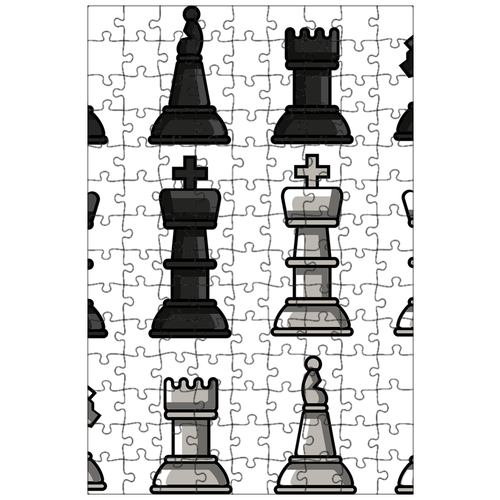 фото Магнитный пазл 27x18см."шахматы, куски, шахматная доска" на холодильник lotsprints