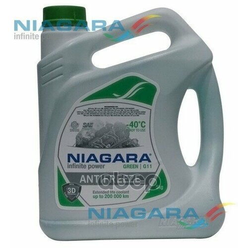 Антифриз G11 Ниагара Готовый (Зеленый) 5 Л. NIAGARA арт. 001001002011