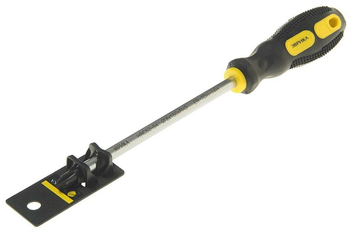 Отвертка крестовая PH 3.0х150мм магнитная с противоскользящей ручкой (с держателем) эврика ER-7DH-14H