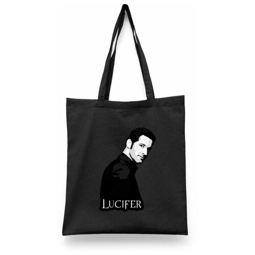 фото Сумка-шоппер унисекс каждому своё "люцифер/lucifer/сериал" белая