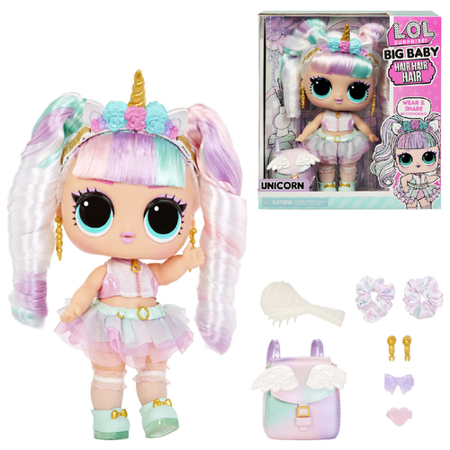 фото Большая кукла unicorn doll lol surprise big baby hair 579717 mga entertainment сша