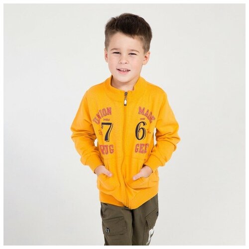 фото Толстовка для мальчика, цвет горчица, рост 122 см нет бренда