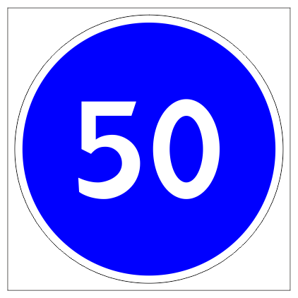 Дорожный знак 4.6 "Ограничение минимальной скорости", типоразмер 3 (D700) световозвращающая пленка класс Iа (круг) 50 км/ч