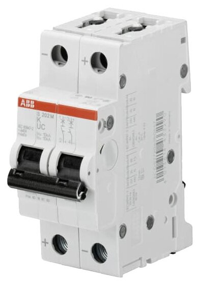 2CDS272061R0377 Автоматический выключатель ABB S202M 6А 2п K, 10 кА, S202M-K6UC